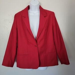 Pykettes Vintage Red Long Sleeve Blazer Women's Business Wear Casual